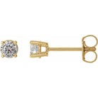 14K Gold 4-Prong Round Diamond Stud Earrings 0.33 / Push-Back / Yellow Gold Izakov Diamonds + Fine Jewelry