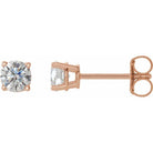 14K Gold 4-Prong Round Diamond Stud Earrings 0.50 / Push-Back / Rose Gold Izakov Diamonds + Fine Jewelry