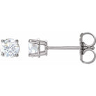 14K Gold 4-Prong Round Diamond Stud Earrings 0.50 / Push-Back / White Gold Izakov Diamonds + Fine Jewelry