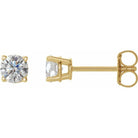 14K Gold 4-Prong Round Diamond Stud Earrings 0.50 / Push-Back / Yellow Gold Izakov Diamonds + Fine Jewelry