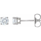 14K Gold 4-Prong Round Diamond Stud Earrings 0.75 / Push-Back / White Gold Izakov Diamonds + Fine Jewelry