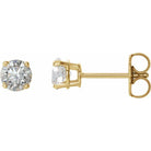 14K Gold 4-Prong Round Diamond Stud Earrings 0.75 / Push-Back / Yellow Gold Izakov Diamonds + Fine Jewelry