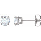 14K Gold 4-Prong Round Diamond Stud Earrings 1.00 / Push-Back / White Gold Izakov Diamonds + Fine Jewelry