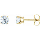 14K Gold 4-Prong Round Diamond Stud Earrings 1.00 / Push-Back / Yellow Gold Izakov Diamonds + Fine Jewelry