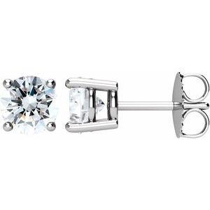 14K Gold 4-Prong Round Diamond Stud Earrings 1.50 / Push-Back / White Gold Izakov Diamonds + Fine Jewelry