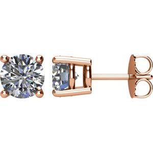 14K Gold 4-Prong Round Diamond Stud Earrings 2.00 / Push-Back / Rose Gold Izakov Diamonds + Fine Jewelry
