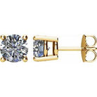 14K Gold 4-Prong Round Diamond Stud Earrings 2.00 / Push-Back / Yellow Gold Izakov Diamonds + Fine Jewelry