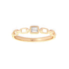 14K Gold Baguette Diamond Half Links Ring Izakov Diamonds + Fine Jewelry