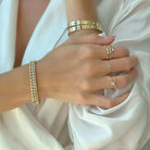 14K Gold Baguette Diamonds Adjustable Bangle Izakov Diamonds + Fine Jewelry