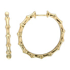14K Gold Bamboo Hoop Earrings (25MM) Yellow Gold Izakov Diamonds + Fine Jewelry