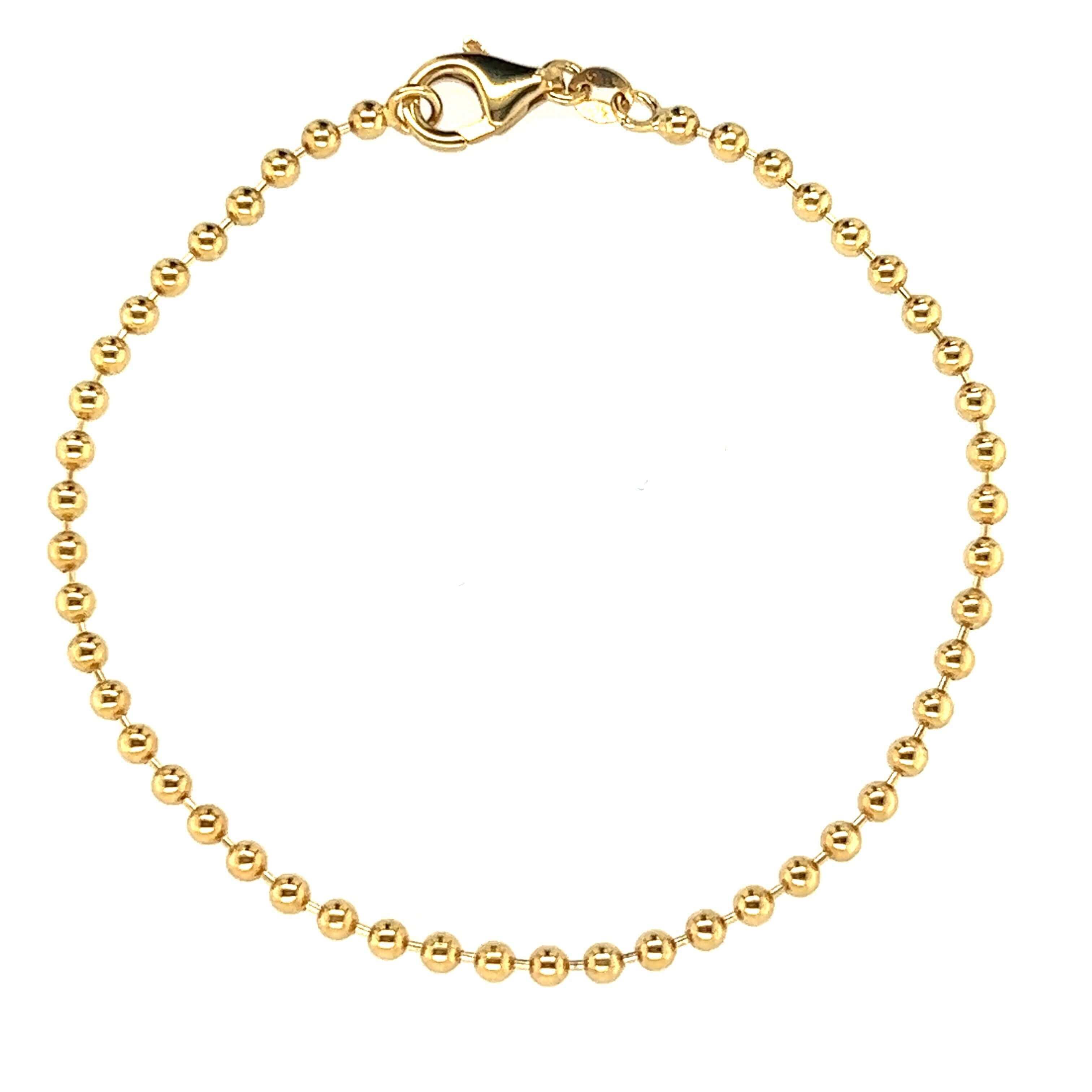 14K Gold Beaded Ball Chain Bracelet - Bracelets - Izakov Diamonds + Fine Jewelry