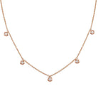 14K Gold Bezel Diamonds Drop Station Necklace Rose Gold Izakov Diamonds + Fine Jewelry