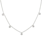 14K Gold Bezel Diamonds Drop Station Necklace - Necklaces - Izakov Diamonds + Fine Jewelry