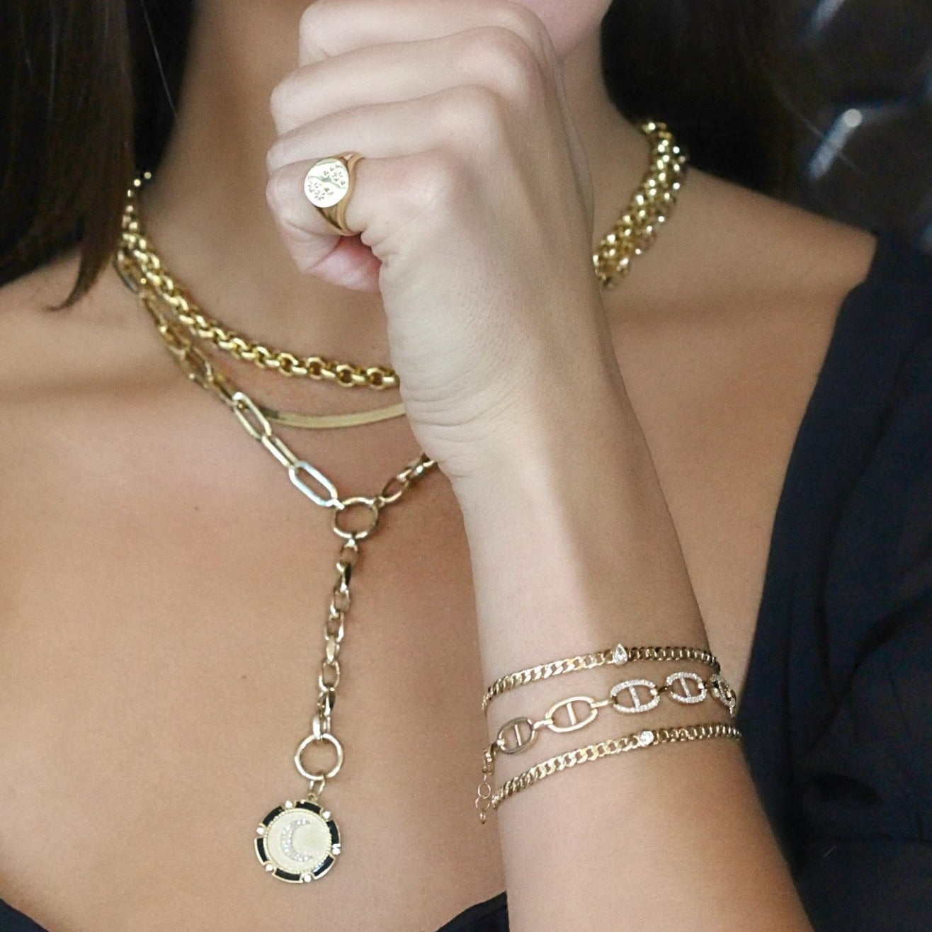 14K Gold Bezel Pear Shaped Diamond Cuban Link Bracelet - Bracelets - Izakov Diamonds + Fine Jewelry