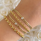 14K Gold Bezel Pear Shaped Diamond Cuban Link Bracelet Izakov Diamonds + Fine Jewelry