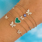 14K Gold Blue Sapphire Flower Diamond Bracelet Izakov Diamonds + Fine Jewelry