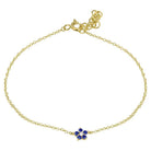 14K Gold Blue Sapphire Flower Diamond Bracelet Yellow Gold Izakov Diamonds + Fine Jewelry