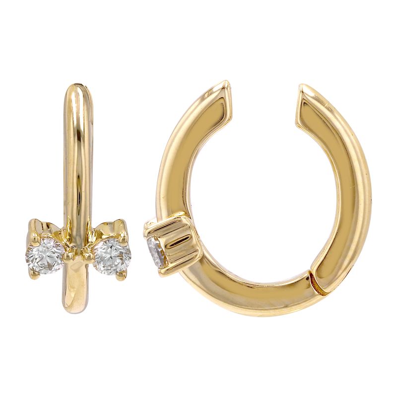 14K Gold Bowtie Diamond Ear Cuff - Earrings - Izakov Diamonds + Fine Jewelry