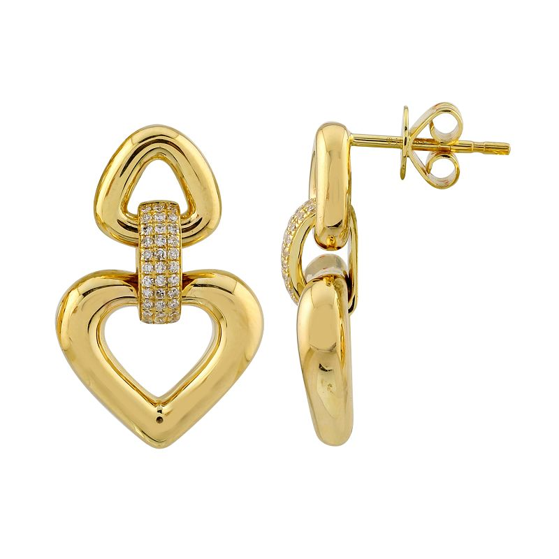 14K Gold Chunky Heart Diamond Drop Earrings Izakov Diamonds + Fine Jewelry