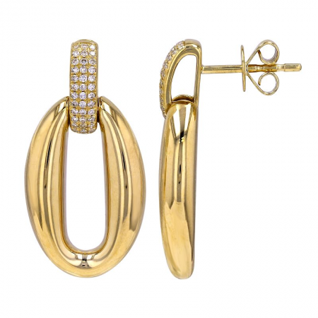 14K Gold Chunky Oval Diamond Drop Earrings Izakov Diamonds + Fine Jewelry