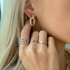 14K Gold Chunky Oval Diamond Drop Earrings Pair / Yellow Gold Izakov Diamonds + Fine Jewelry