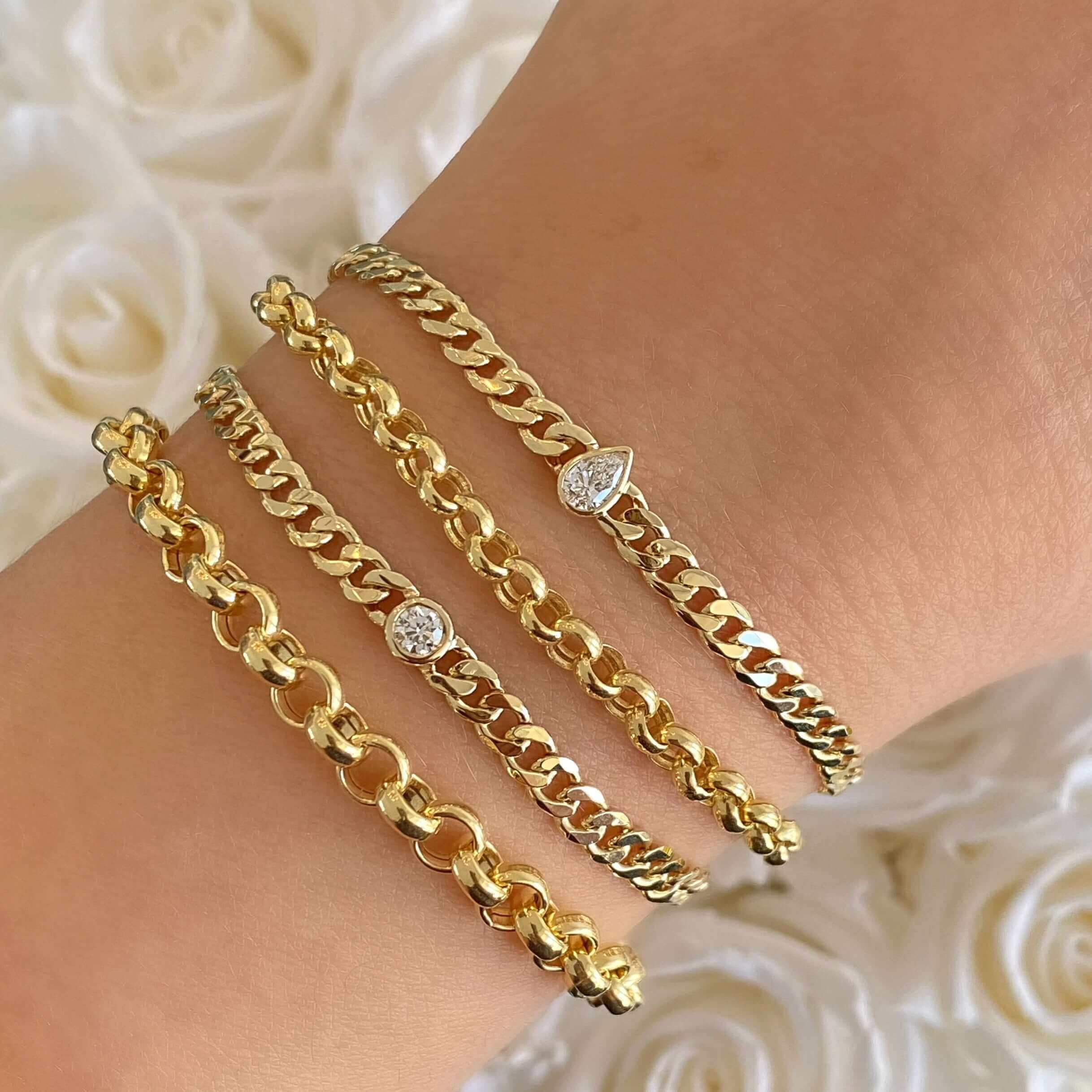 Chunky Curb Chain Bracelet Gold – Hey Happiness