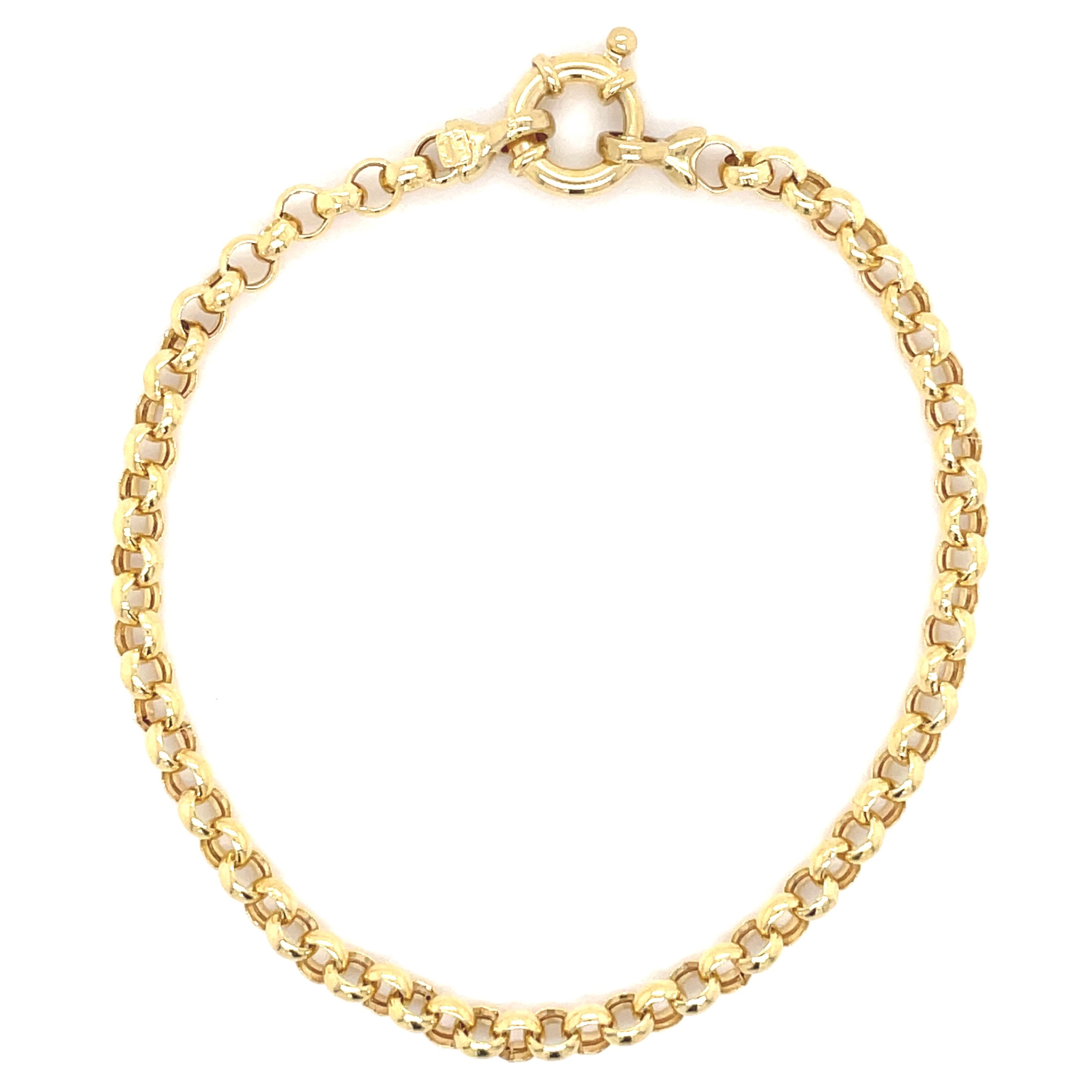 14K Gold Chunky Rolo Chain Bracelet