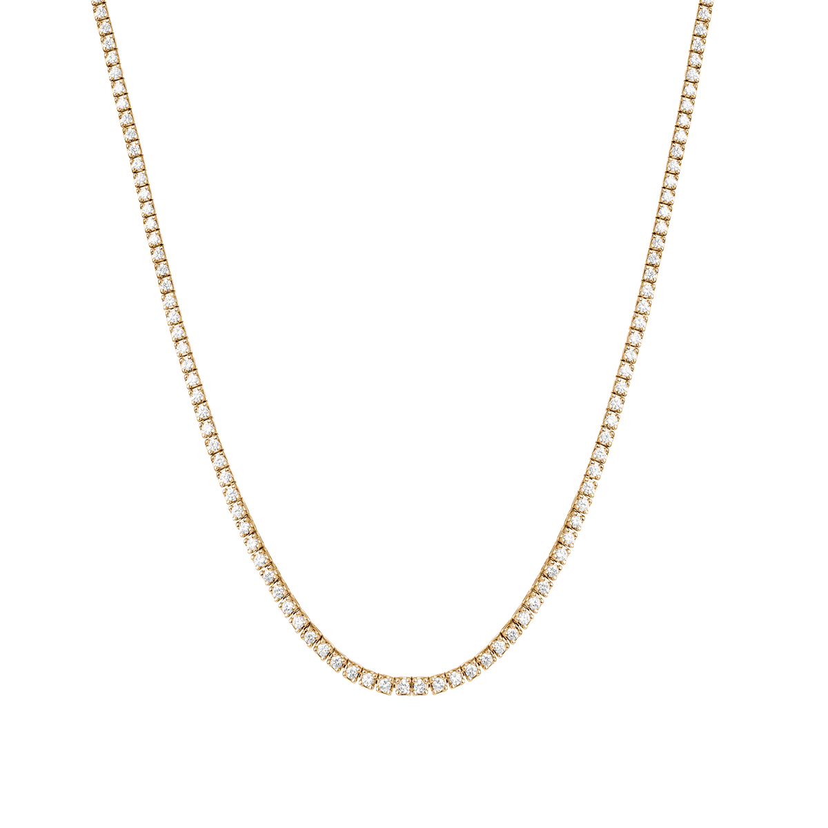 Natural Diamond Tennis Chain in 14K Yellow Gold Miracle Setting 30pt Prong  Set Tennis Necklace at Rs 5945934/piece | Diamond Chain in Surat | ID:  26091115148