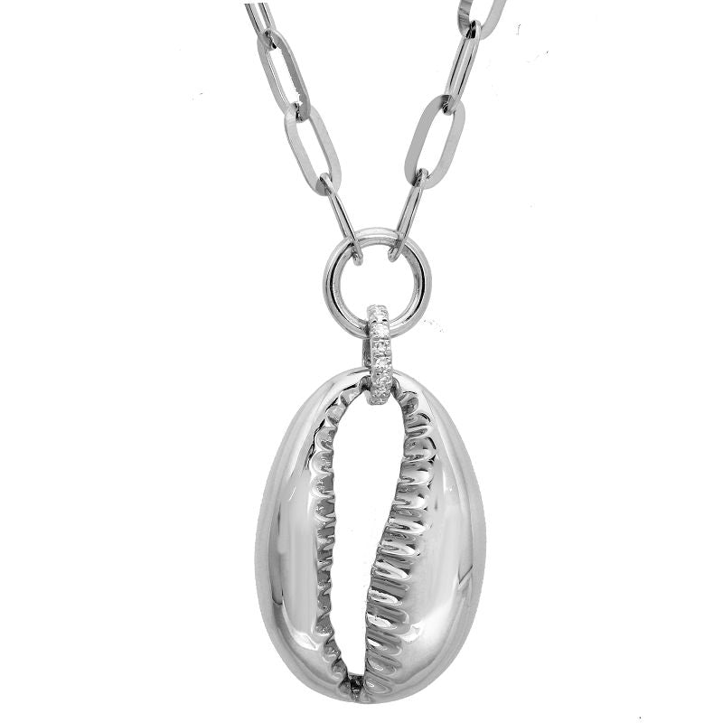 14K Gold Cowrie Shell Paper Clip Link Necklace - Necklaces - Izakov Diamonds + Fine Jewelry
