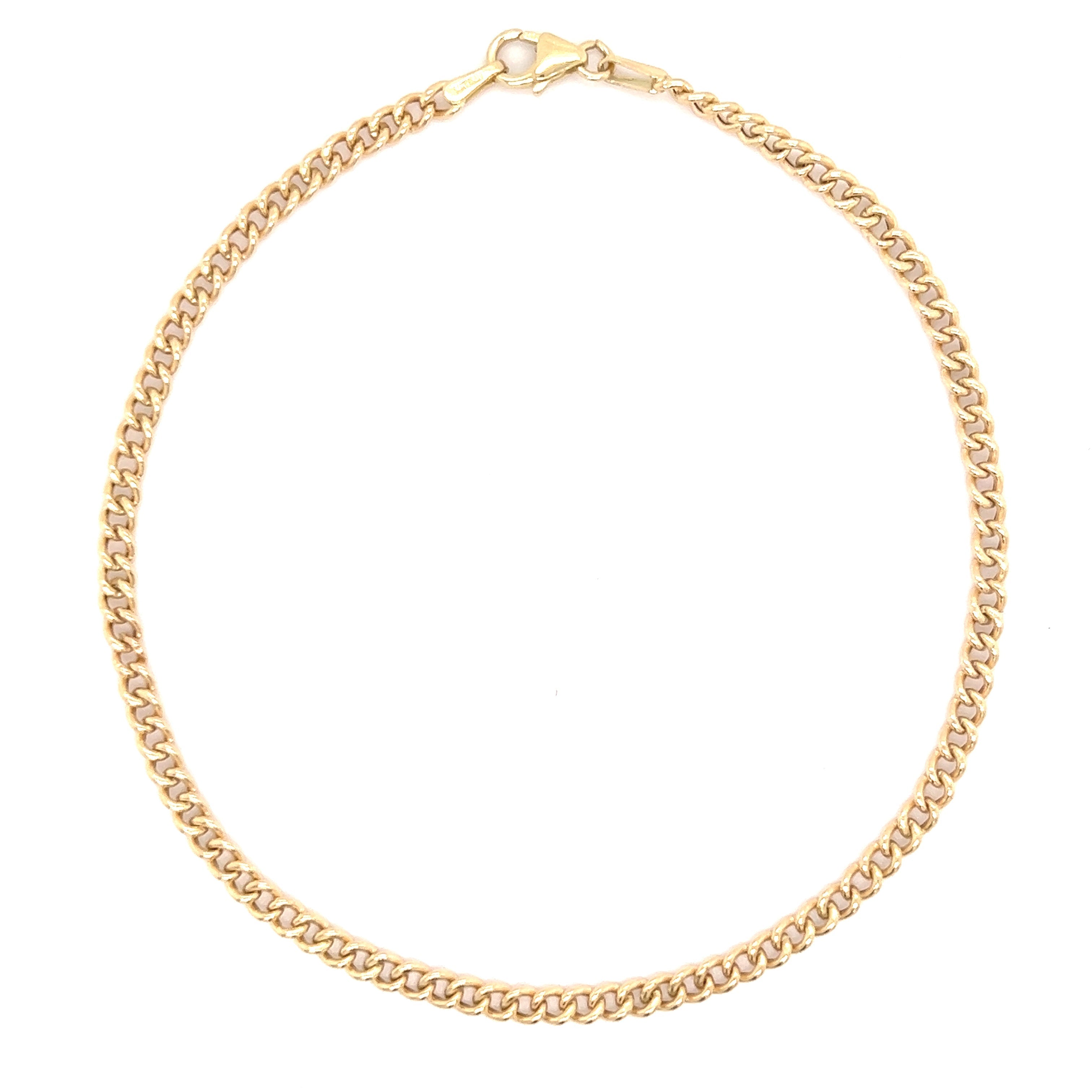 14K Gold Cuban Link Anklet - Anklets - Izakov Diamonds + Fine Jewelry