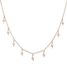 14K Gold Dangling Lightning Bolts Diamond Necklace Rose Gold Izakov Diamonds + Fine Jewelry