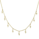 14K Gold Dangling Lightning Bolts Diamond Necklace - Necklaces - Izakov Diamonds + Fine Jewelry