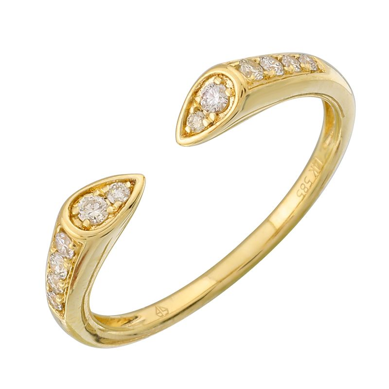 14K Gold Diamond Accented Claw Ring - Rings - Izakov Diamonds + Fine Jewelry