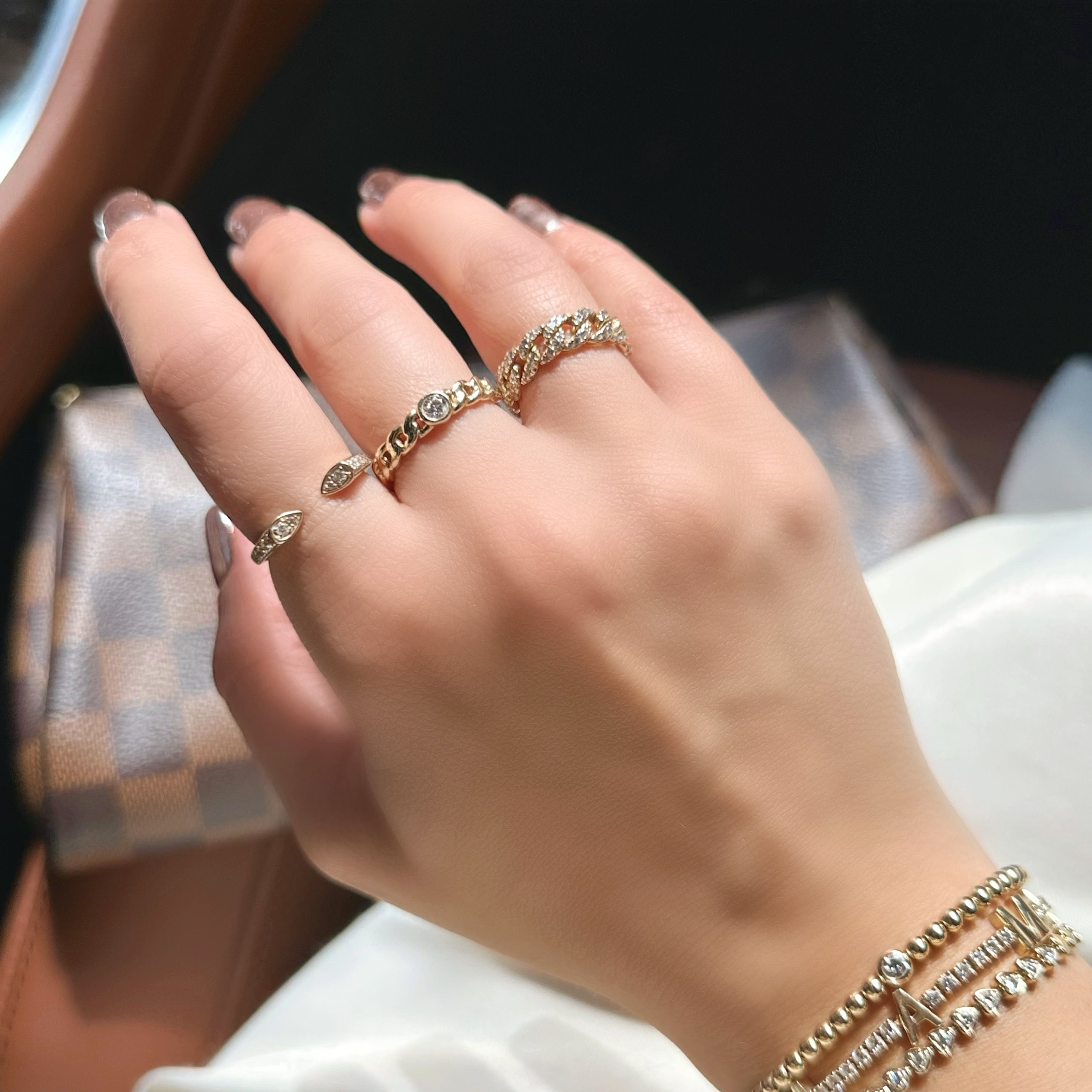14K Gold Diamond Accented Claw Ring - Rings - Izakov Diamonds + Fine Jewelry