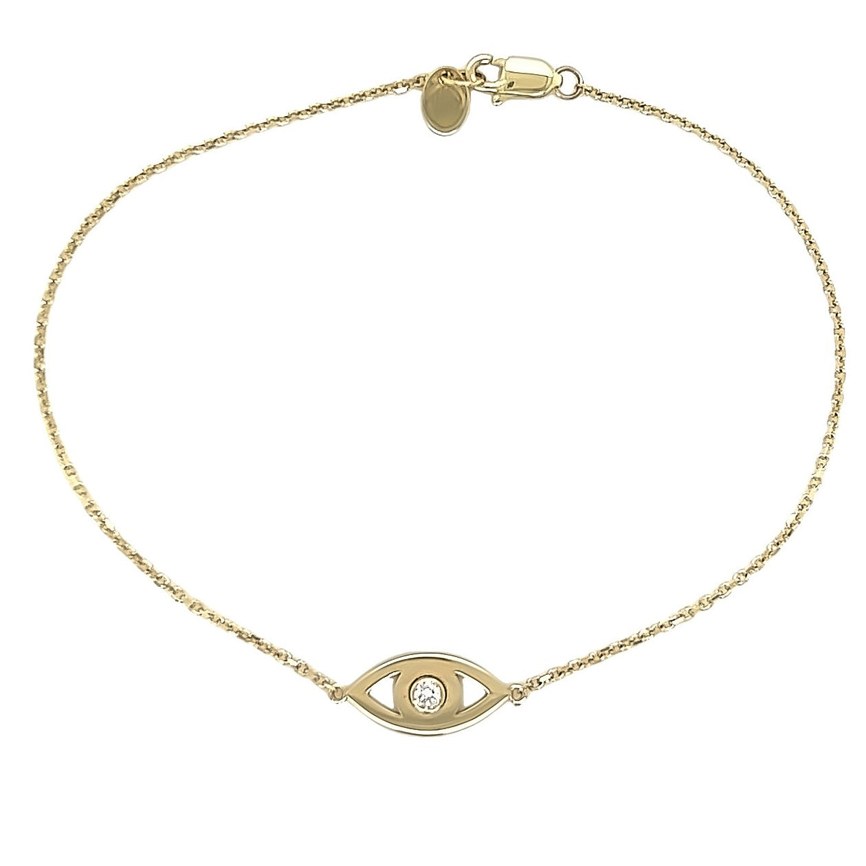 14K Gold Diamond Accented Evil Eye Bracelet Bracelets by Izakov Diamonds + Fine Jewelry | Izakov