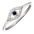 14K Gold Diamond Accented Evil Eye Ring - Rings - Izakov Diamonds + Fine Jewelry