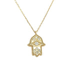 14K Gold Diamond Accented Hamsa Necklace - Necklaces - Izakov Diamonds + Fine Jewelry
