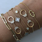 14K Gold Diamond Accented Handcuffs Bracelet - Bracelets - Izakov Diamonds + Fine Jewelry