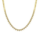 14K Gold Diamond Accented Heart Shaped Tennis Necklace - Necklaces - Izakov Diamonds + Fine Jewelry