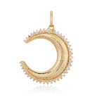 14K Gold Diamond Accented Moon Necklace Charm Yellow Gold Izakov Diamonds + Fine Jewelry