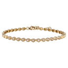 14K Gold Diamond Accented Pear Shaped Tennis Bracelet Izakov Diamonds + Fine Jewelry