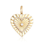 14K Gold Diamond Accented Radiating Heart Necklace Charm Yellow Gold Izakov Diamonds + Fine Jewelry