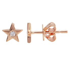 14K Gold Diamond Accented Star Button Earrings Rose Gold Izakov Diamonds + Fine Jewelry