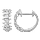 14K Gold Diamond Bezel Spikes Huggies - Earrings - Izakov Diamonds + Fine Jewelry
