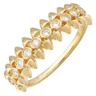 14K Gold Diamond Bezel Spikes Ring 3.5 / Yellow Gold Izakov Diamonds + Fine Jewelry