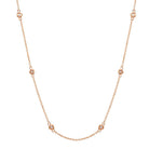 14K Gold Diamond Bezel Stations Necklace Rose Gold Izakov Diamonds + Fine Jewelry