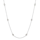 14K Gold Diamond Bezel Stations Necklace - Necklaces - Izakov Diamonds + Fine Jewelry