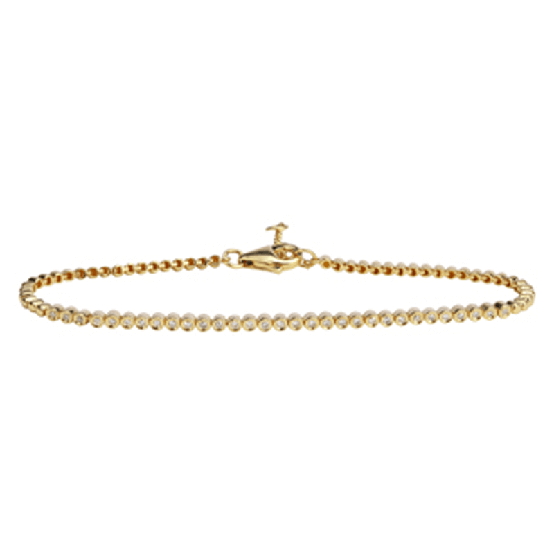14K Gold Diamond Bezel Tennis Bracelet - Bracelets - Izakov Diamonds + Fine Jewelry