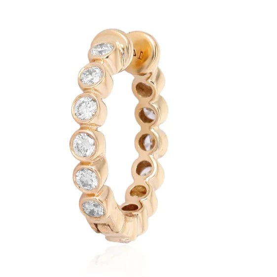 14K Gold Diamond Bezels Ear Cuff Single / Yellow Gold Izakov Diamonds + Fine Jewelry