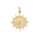 14K Gold Diamond Celestial Evil Eye Necklace Charm Yellow Gold Izakov Diamonds + Fine Jewelry